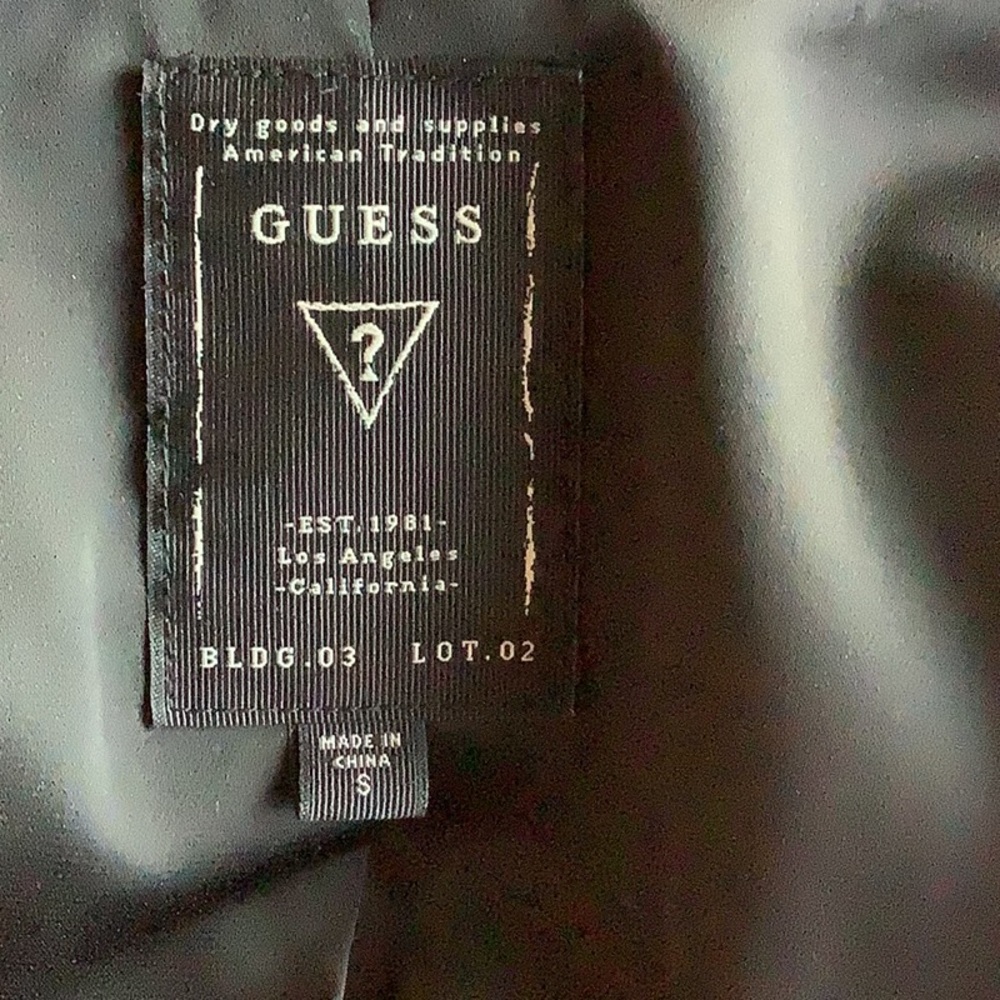 Guess Red Teddy Jacket Faux Fur Coat Embroidered - Picture 3 of 4